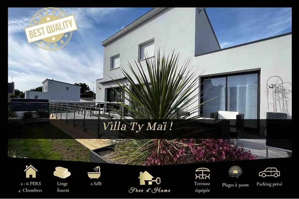 Clohars-Carnoët Villa Ty Mai, Moderne, Plages, Animaux Acceptes, 2 A 6 Personnes